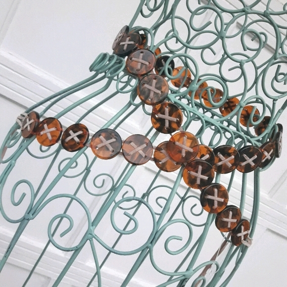 Chain Belt Tortoise Shell Buttons Retro Vintage - Picture 6 of 14